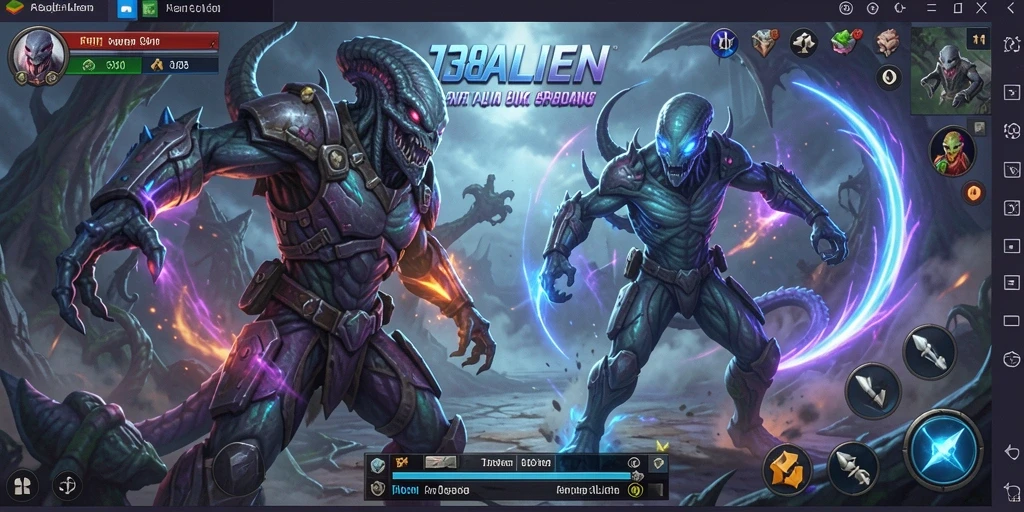 Tampilan seru dari gameplay pertarungan di 138ALIEN.