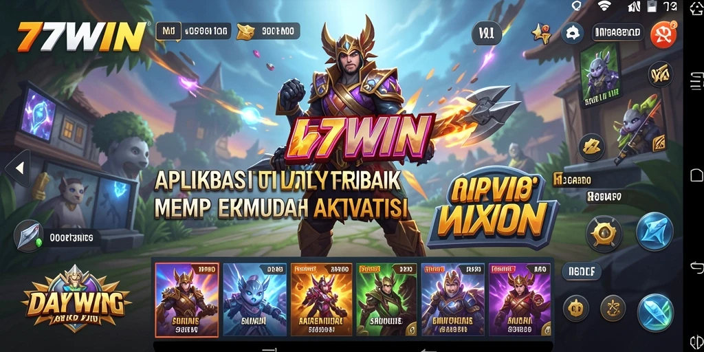 Antarmuka aplikasi 77WIN yang memudahkan pengguna dalam mengelola aktivitas.