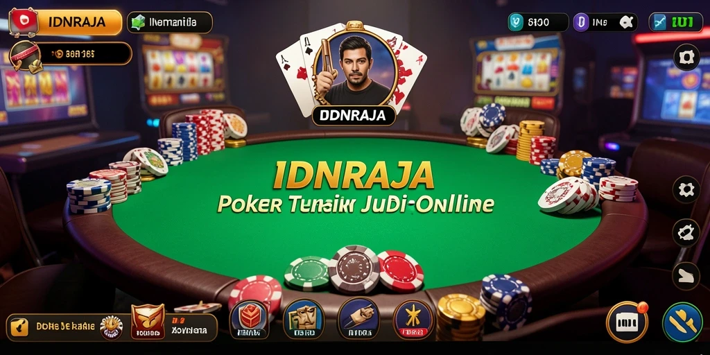 Gameplay seru poker di IDNRAJA dengan pemain dari seluruh dunia.