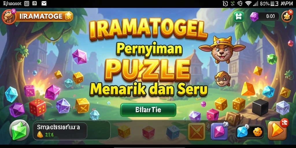 Screenshot gameplay <strong>IRAMATOGEL</strong> menampilkan variasi puzzle yang menarik.