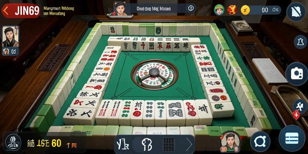 Tampilan gameplay Mahjong yang menantang di JIN69.