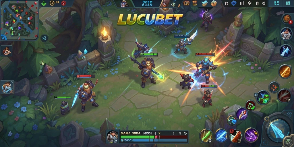 Tampilan gameplay MOBA yang seru dan menantang di LUCUBET.