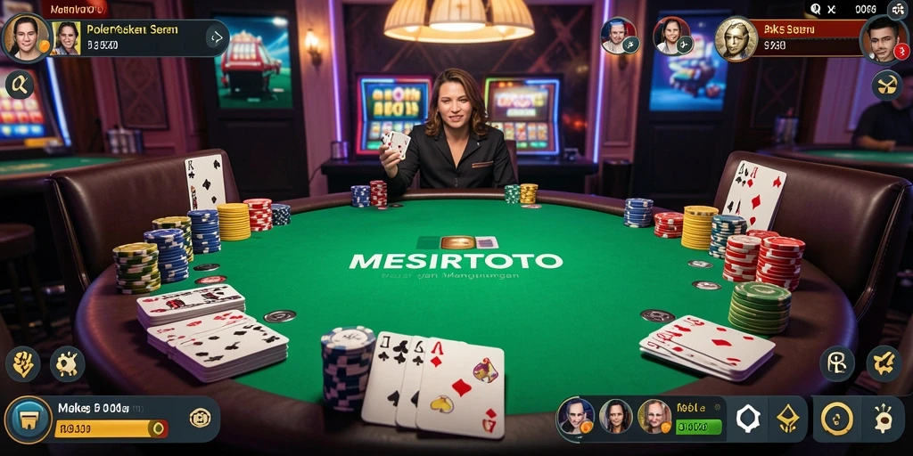 Screenshot MESIRTOTO menampilkan aksi seru permainan Poker.
