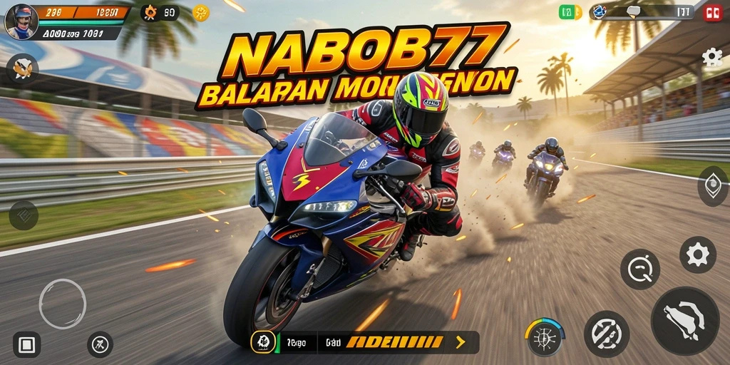 Gameplay seru NABOB77 yang penuh kecepatan balapan motor.